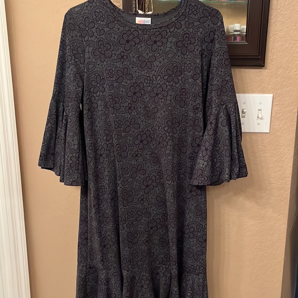 Lularoe Maureen! Gray with purple flowers!